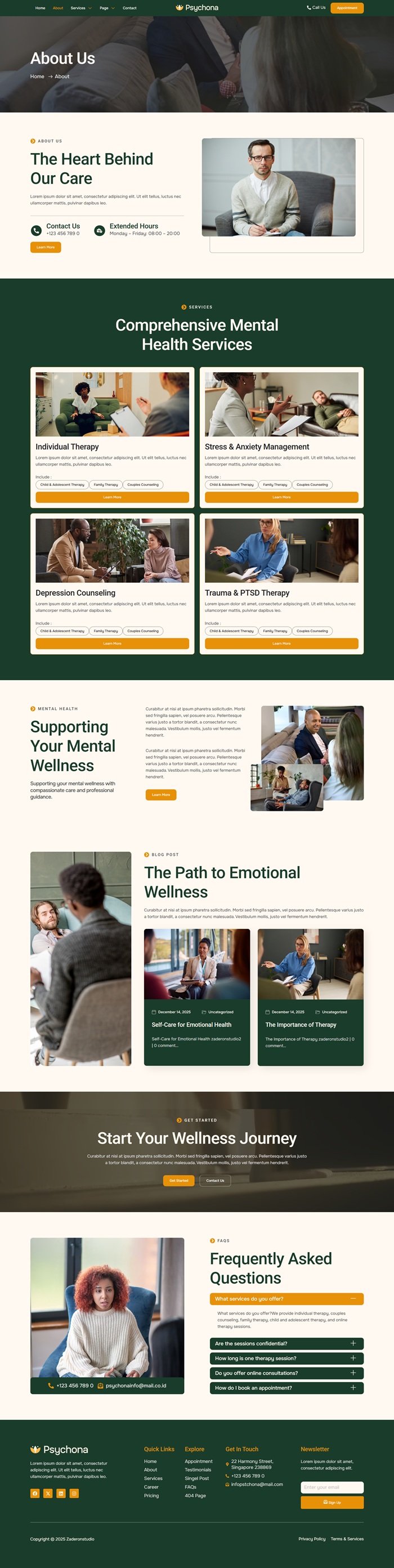 About — Psychona - Psychologist & Mental Health Elementor Template