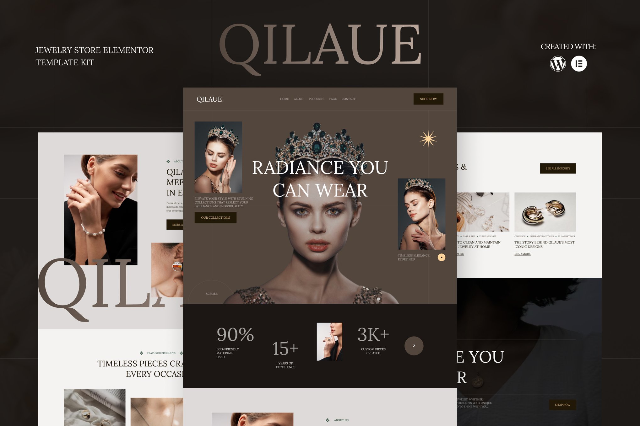 Qilaue - Jewelry Store Elementor Template — Elementor template kit cover