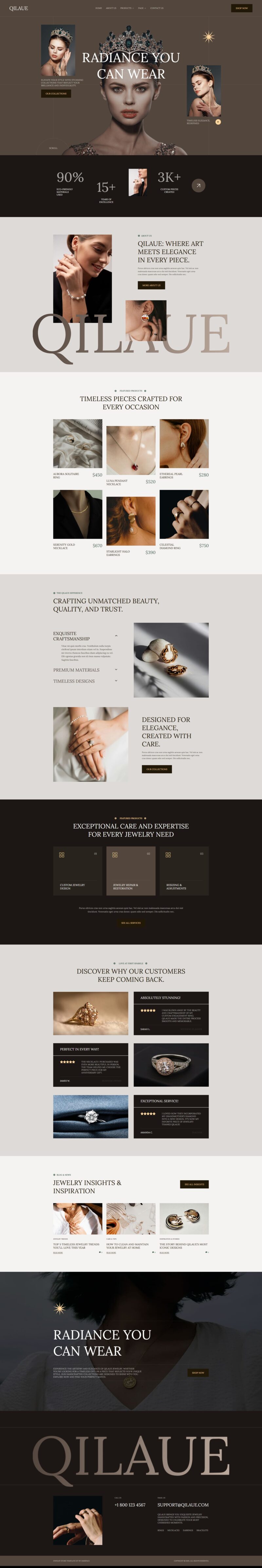 Home — Qilaue - Jewelry Store Elementor Template