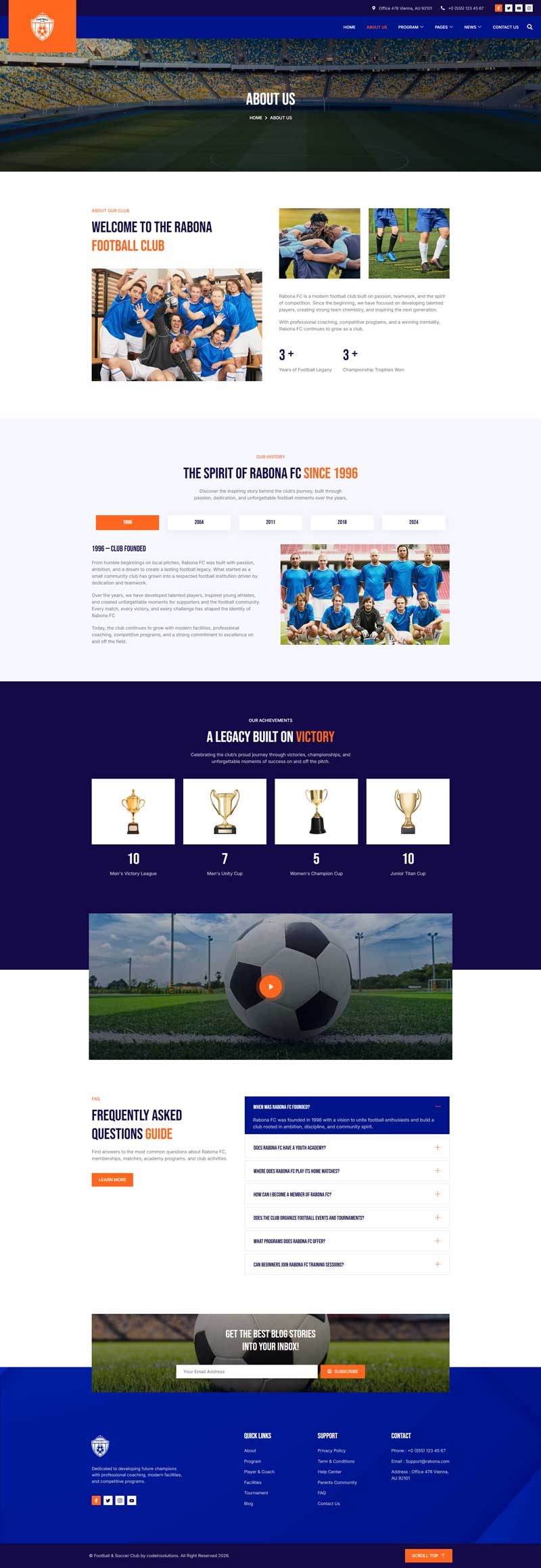 About Us — Rabona - Football & Soccer Club Elementor Template