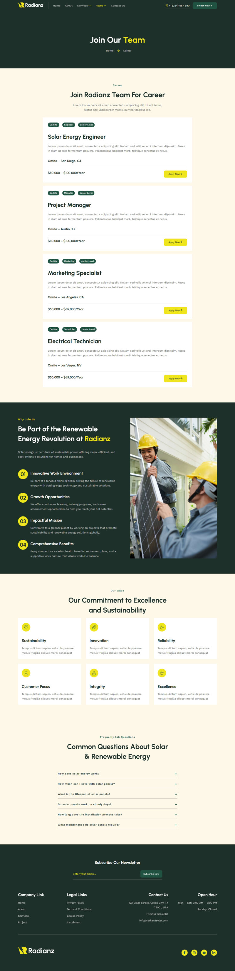 Career — Radianz - Solar & Green Renewable Energy Elementor Template