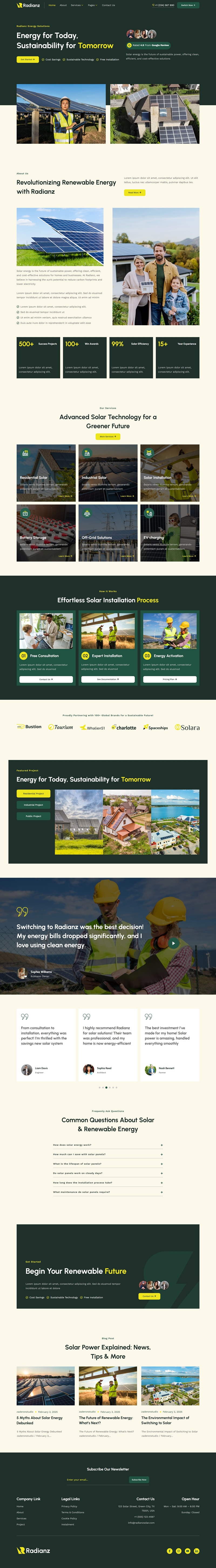 Home — Radianz - Solar & Green Renewable Energy Elementor Template