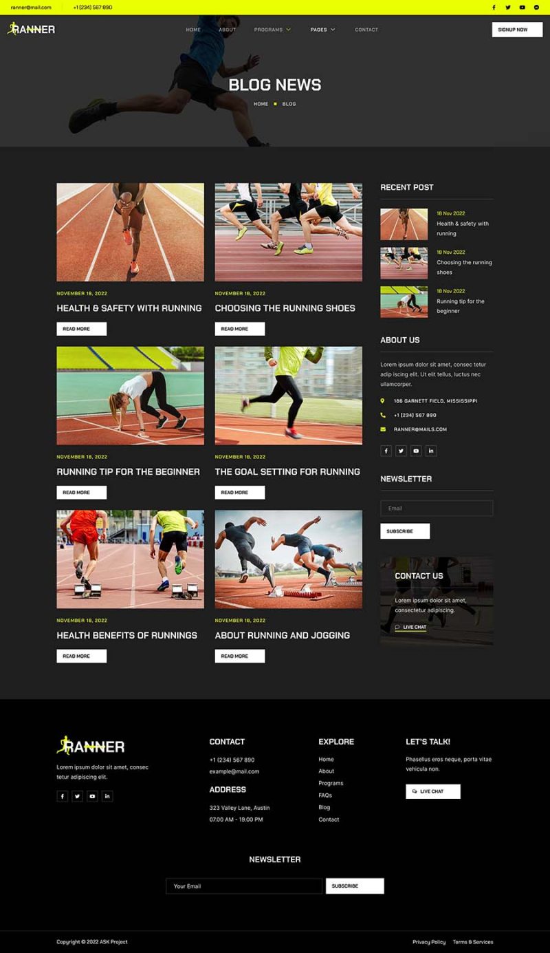 Blog — Ranner - Marathon Running Club & Sports Elementor Template