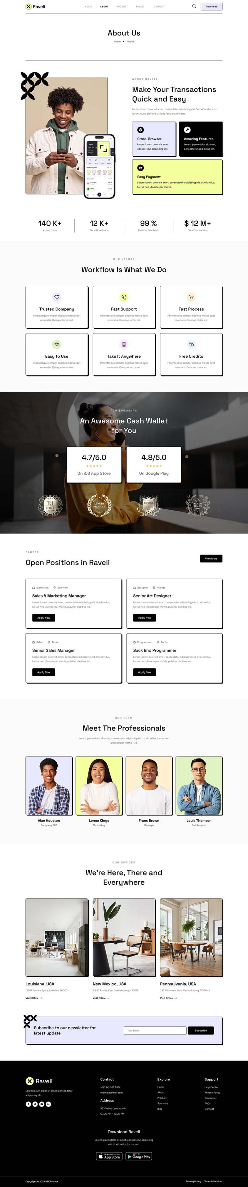 About — Raveli - Online Payment App Elementor Template