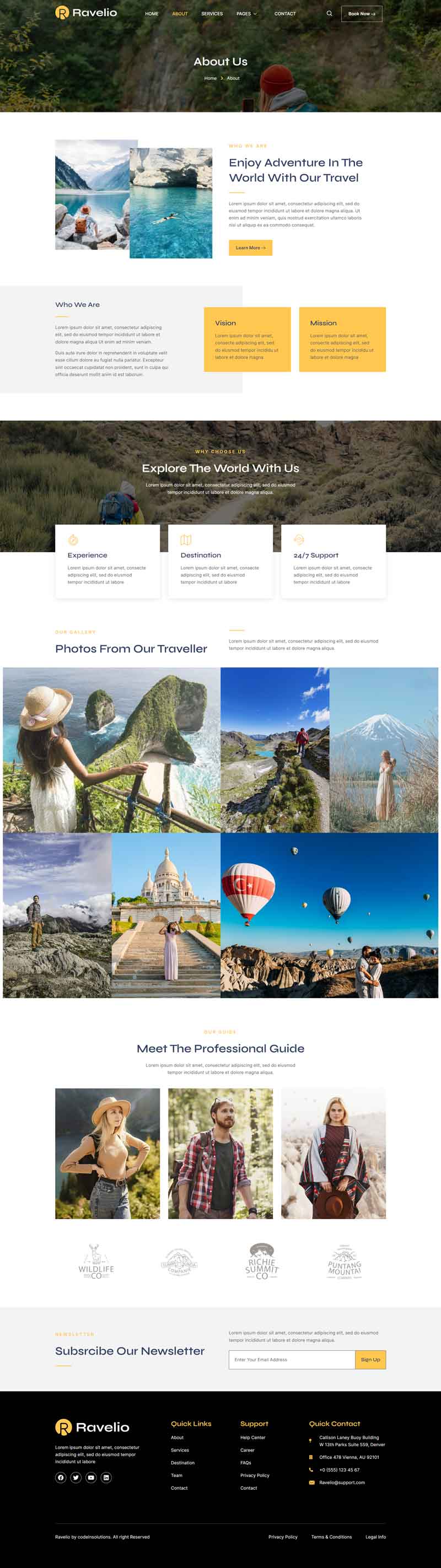 About — Ravelio - Adventure Travel & Tourism Elementor Template