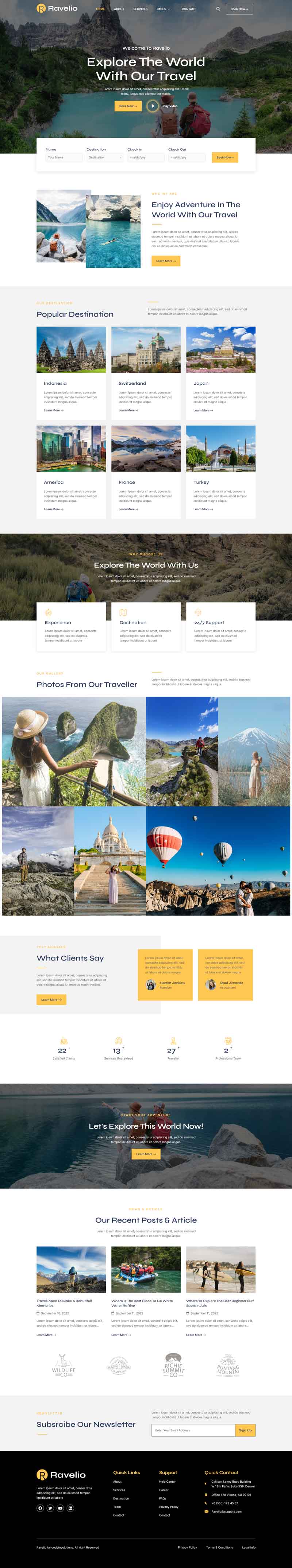 Home — Ravelio - Adventure Travel & Tourism Elementor Template