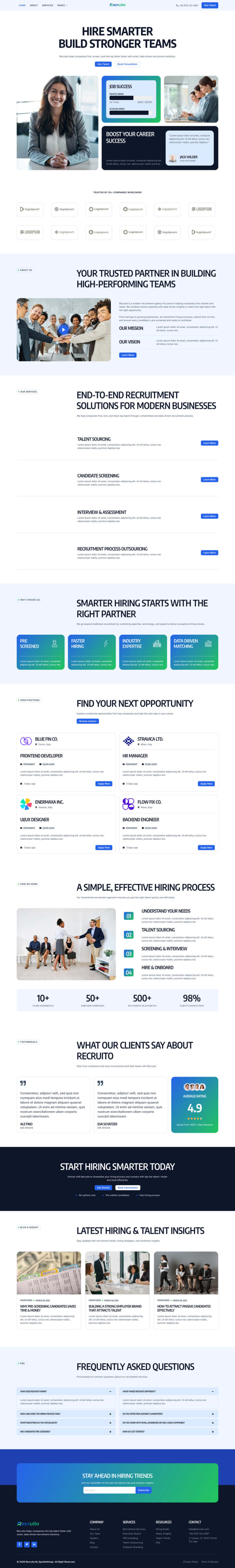 Home — Recruito - Human Resources & Recruitment Agency Elementor Template