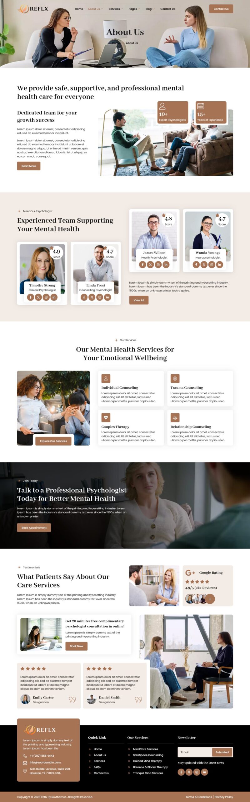 About Us — Reflx - Mental Health & Psychologist Elementor Template