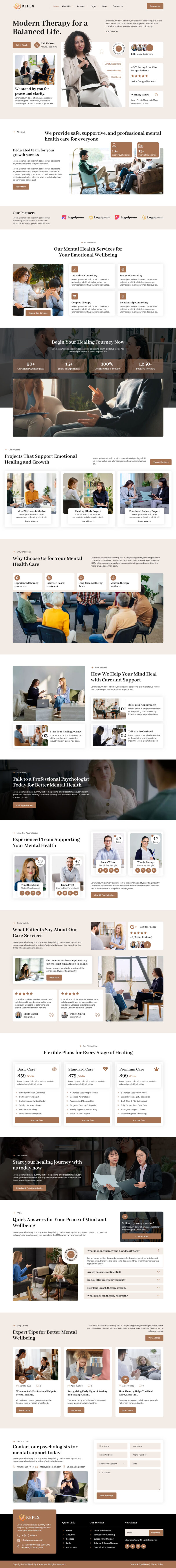Home — Reflx - Mental Health & Psychologist Elementor Template