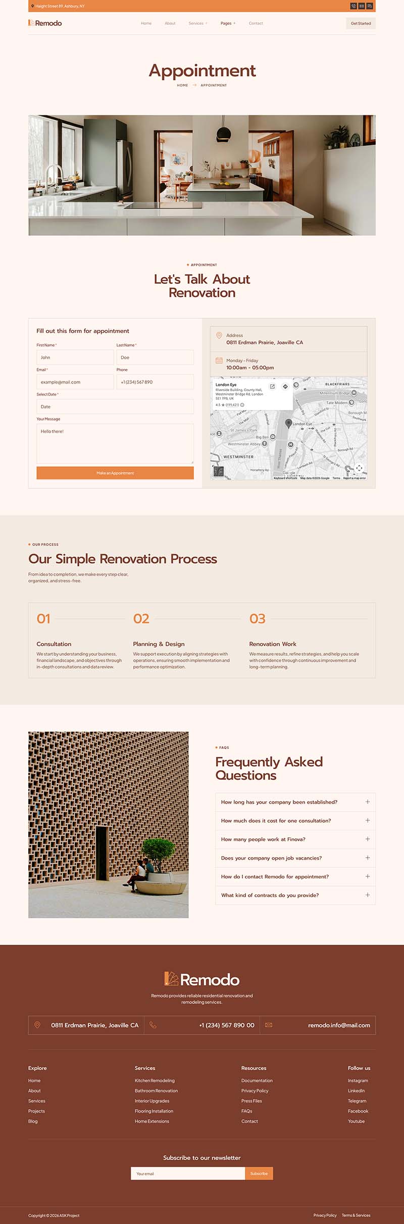 Appointment — Remodo - Residential Renovation & Remodeling Elementor Template