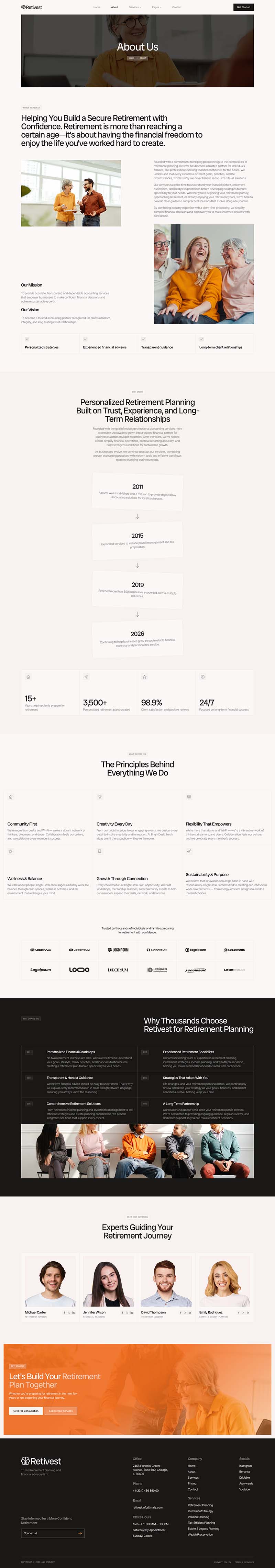 About — Retivest – Retirement Planning & Advisory Elementor Template