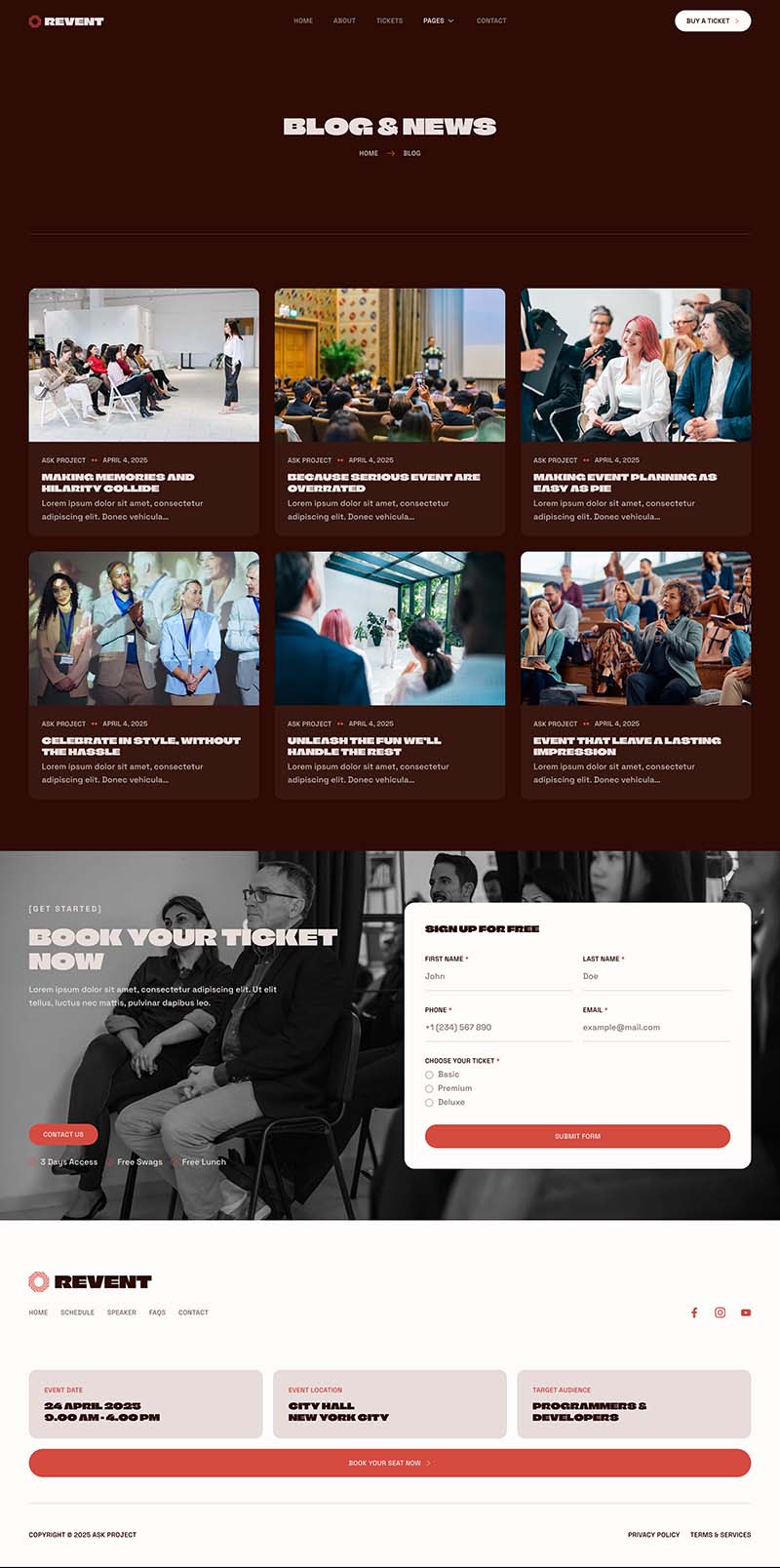 Blog — Revent - Events & Conferences Elementor Template