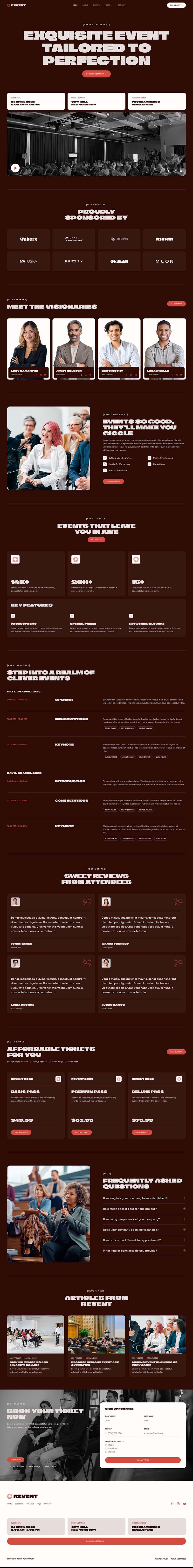 Home — Revent - Events & Conferences Elementor Template