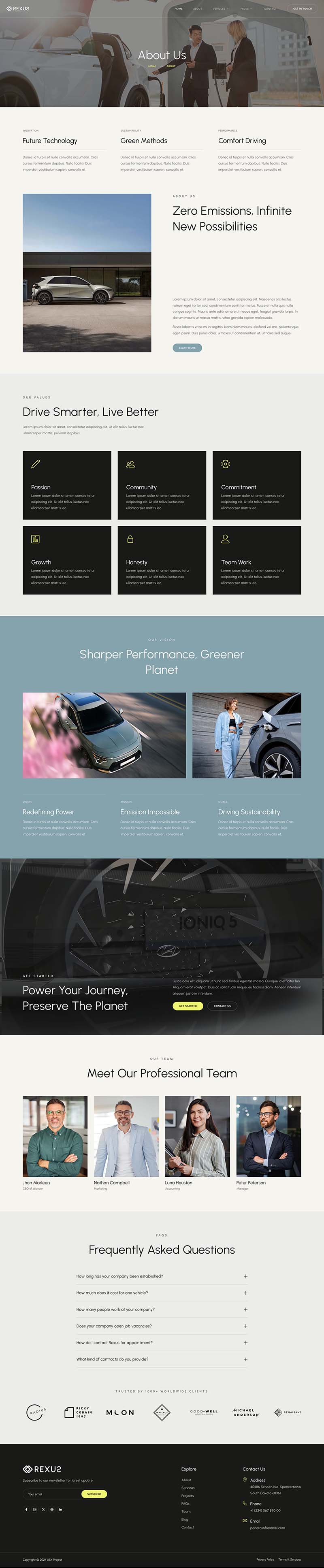 About — Rexus - Electric Vehicles Elementor Template