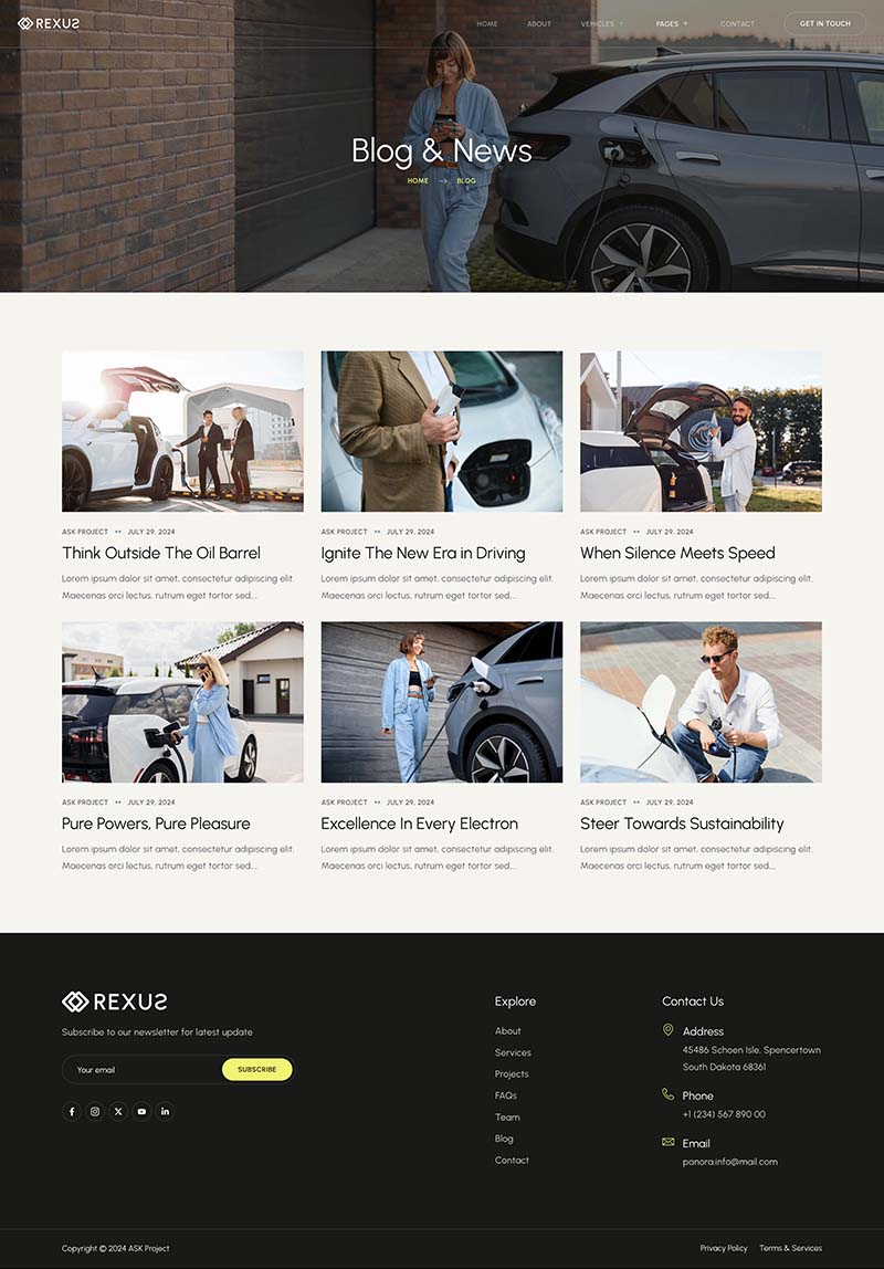 Blog — Rexus - Electric Vehicles Elementor Template