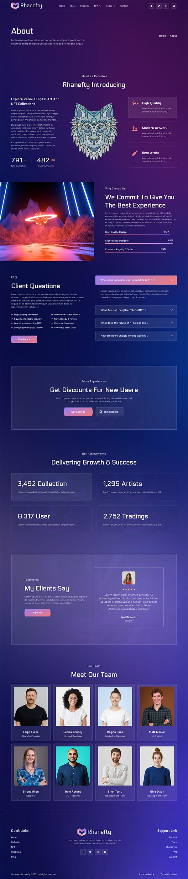 About — Rhanefty - NFT Portfolio Elementor Template