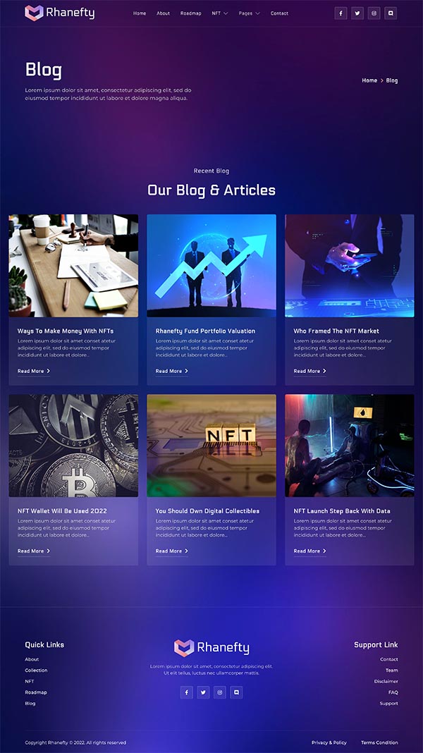 Blog — Rhanefty - NFT Portfolio Elementor Template