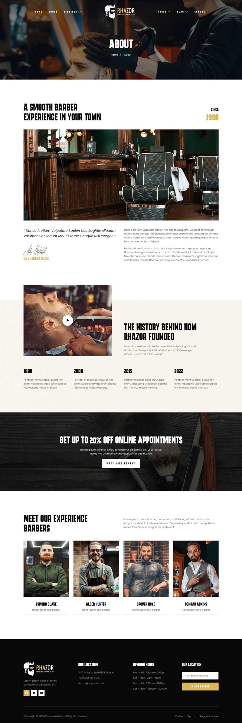 About — Rhazor - Barbershop & Hair Salon Elementor Template