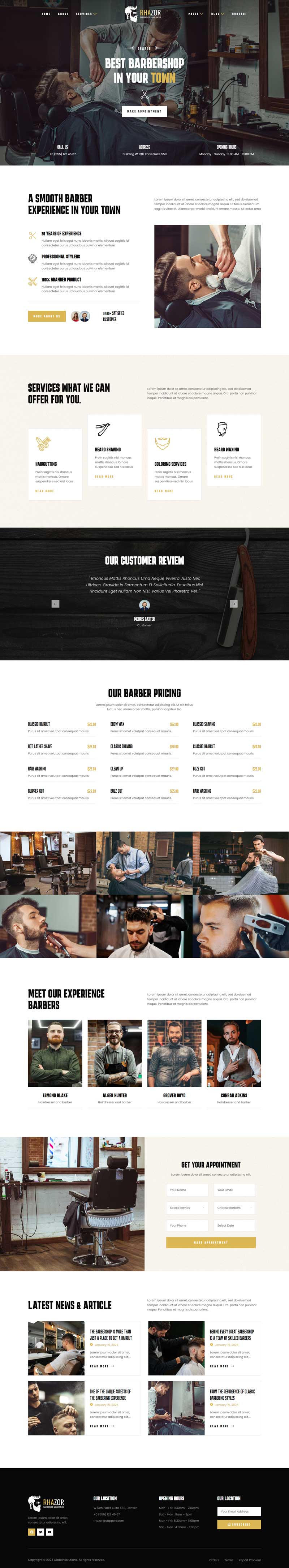 Home — Rhazor - Barbershop & Hair Salon Elementor Template