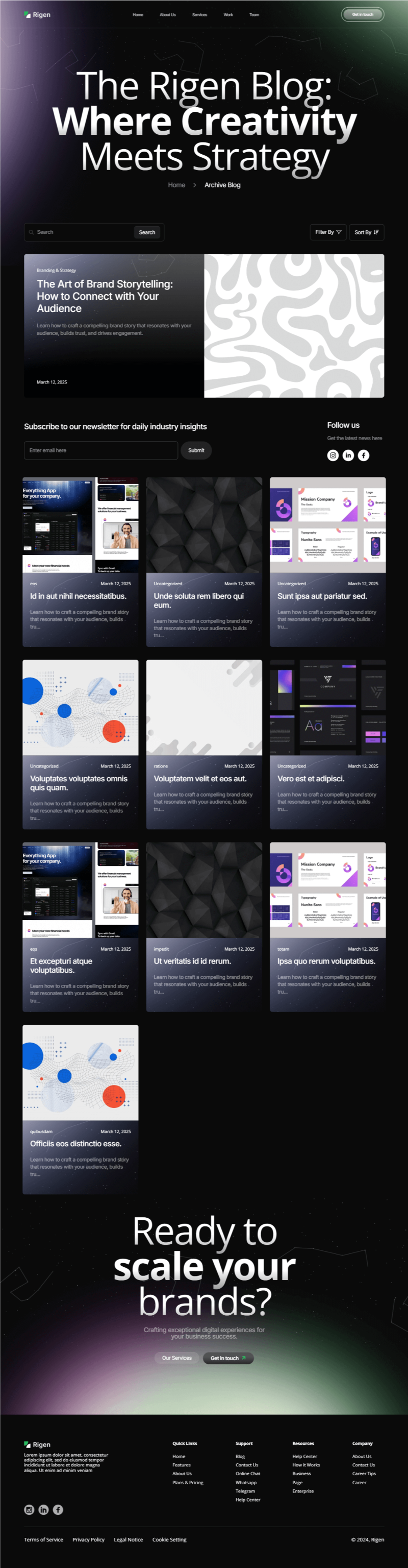Archive Blog — Rigen - Ready Creative Agency Elementor Template