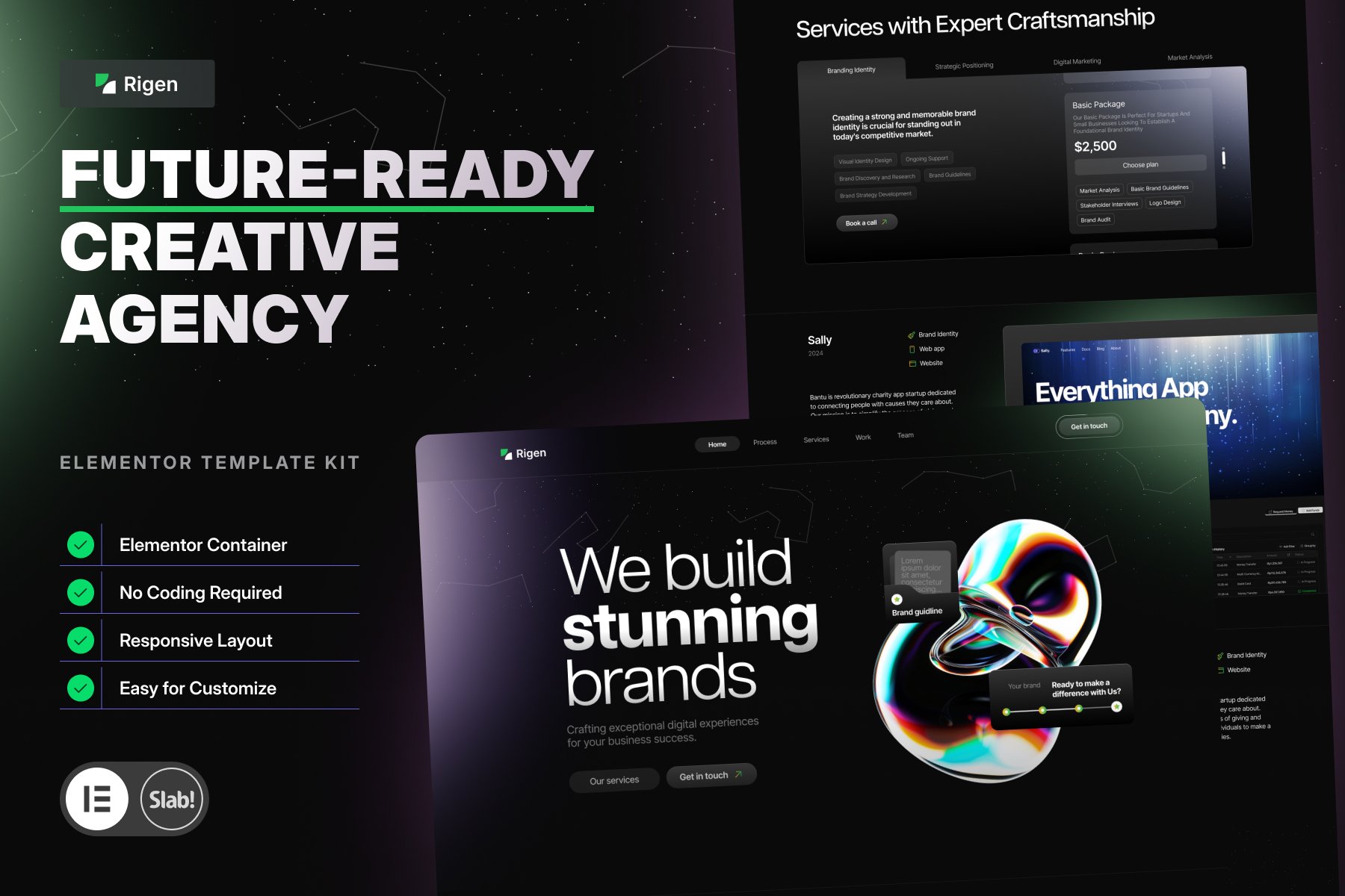 Rigen - Ready Creative Agency Elementor Template — Elementor template kit cover