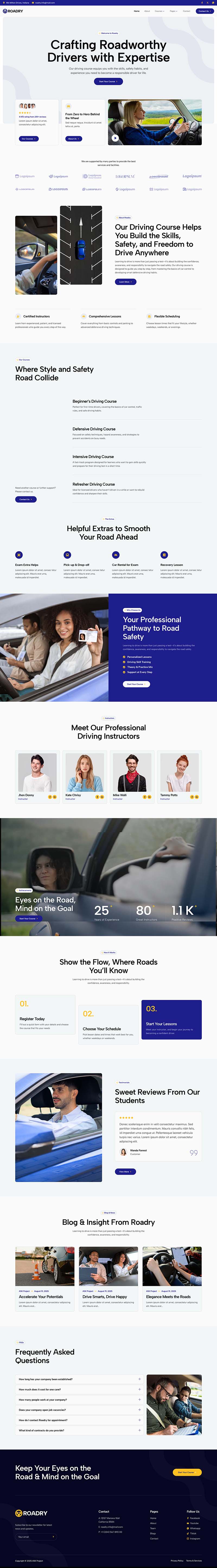Home — Roadry - Driving Course & Traffic School Elementor Template