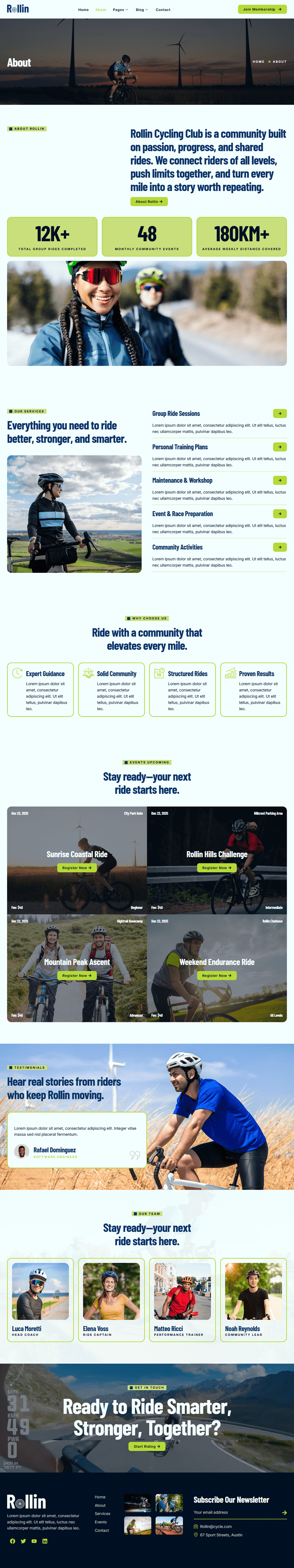 About — Rollin - Cycling Club Elementor Template