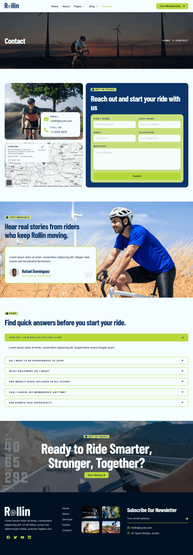 Contact — Rollin - Cycling Club Elementor Template