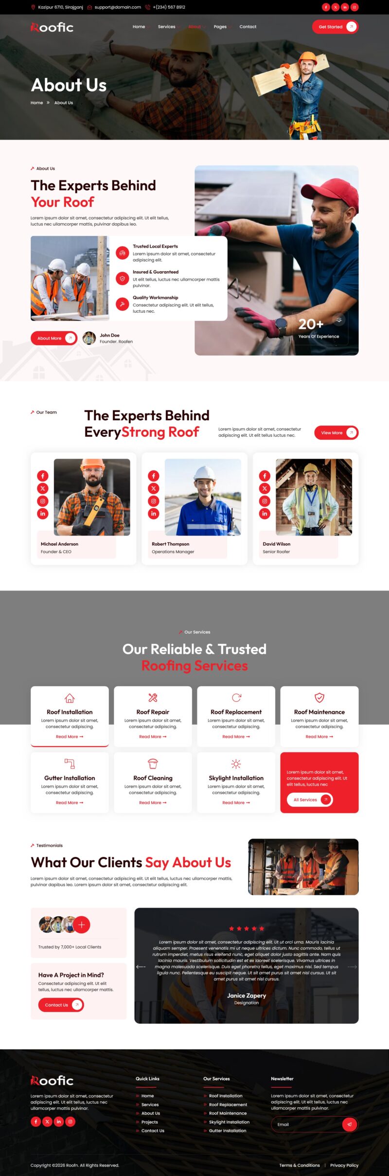 About Us — Roofic - Roofing Services Elementor Template