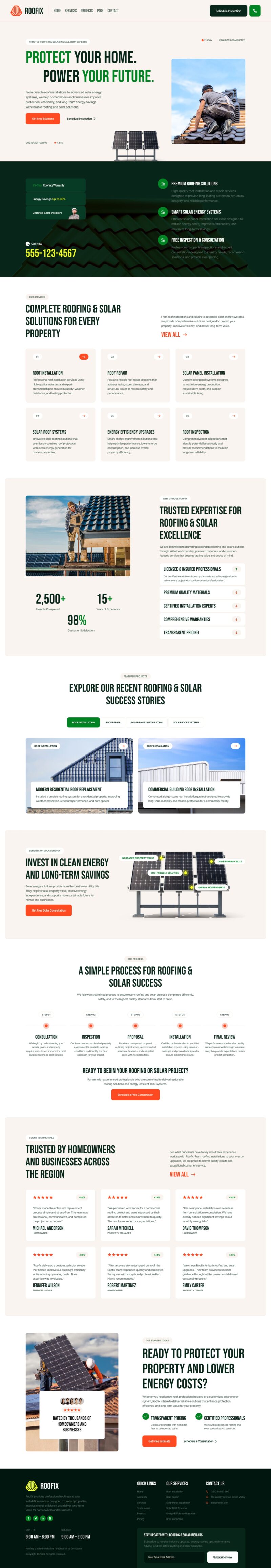 Home — Roofix - Roofing & Solar Installation Elementor Template