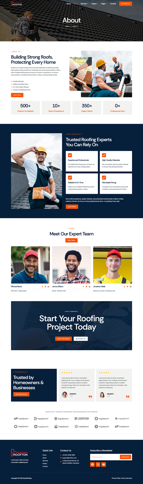About — Roofton - Roofing Services Elementor Template