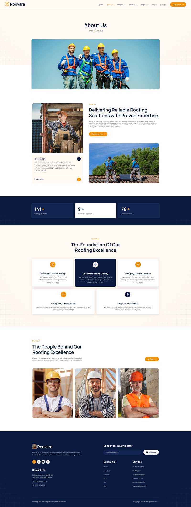 About Us — Roovara - Roofing Services Elementor Template