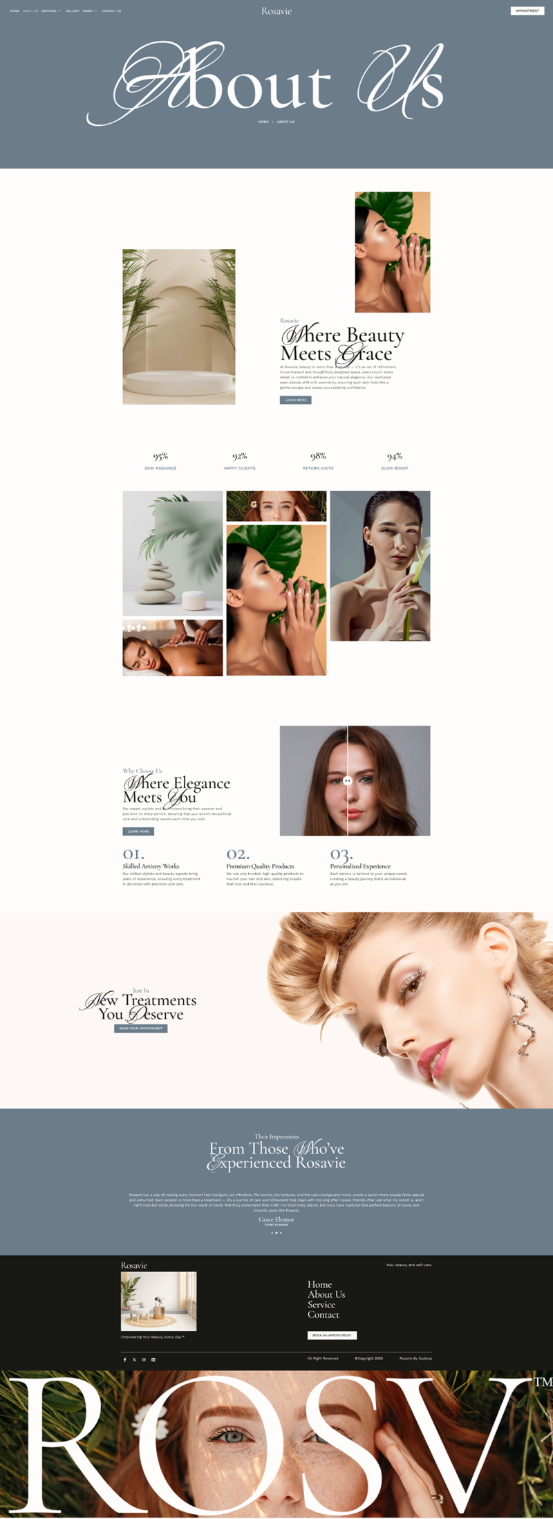 About Us — Rosavie - Soft Luxe Beauty Salon Elementor Template