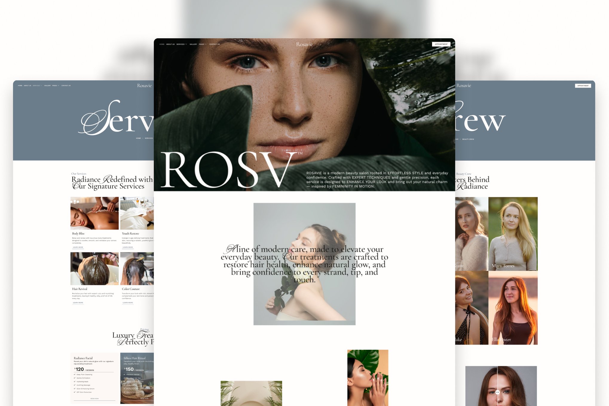 Rosavie - Soft Luxe Beauty Salon Elementor Template — Elementor template kit cover