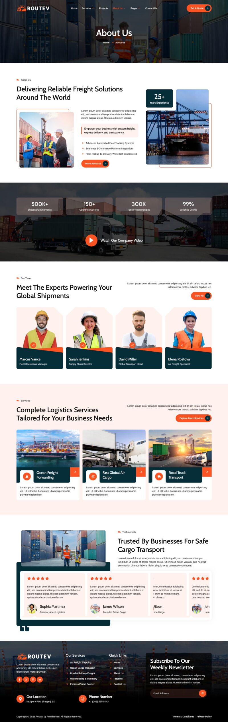 About Us — Routev - Logistics & Transportation Elementor Template