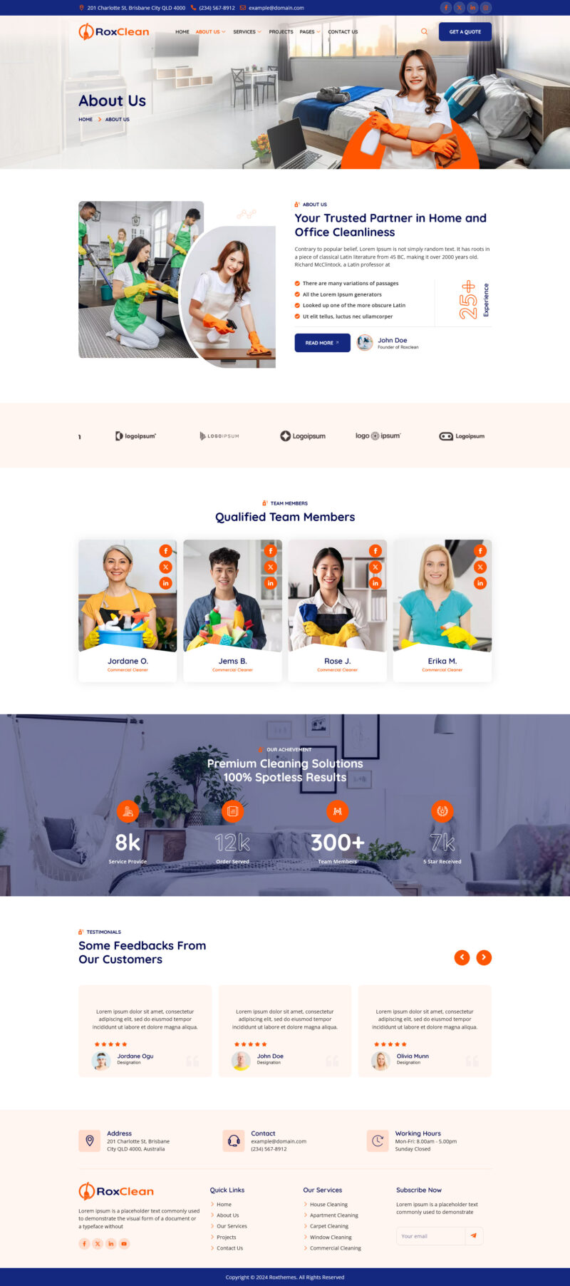 About Us — RoxClean - Cleaning Services Elementor Template