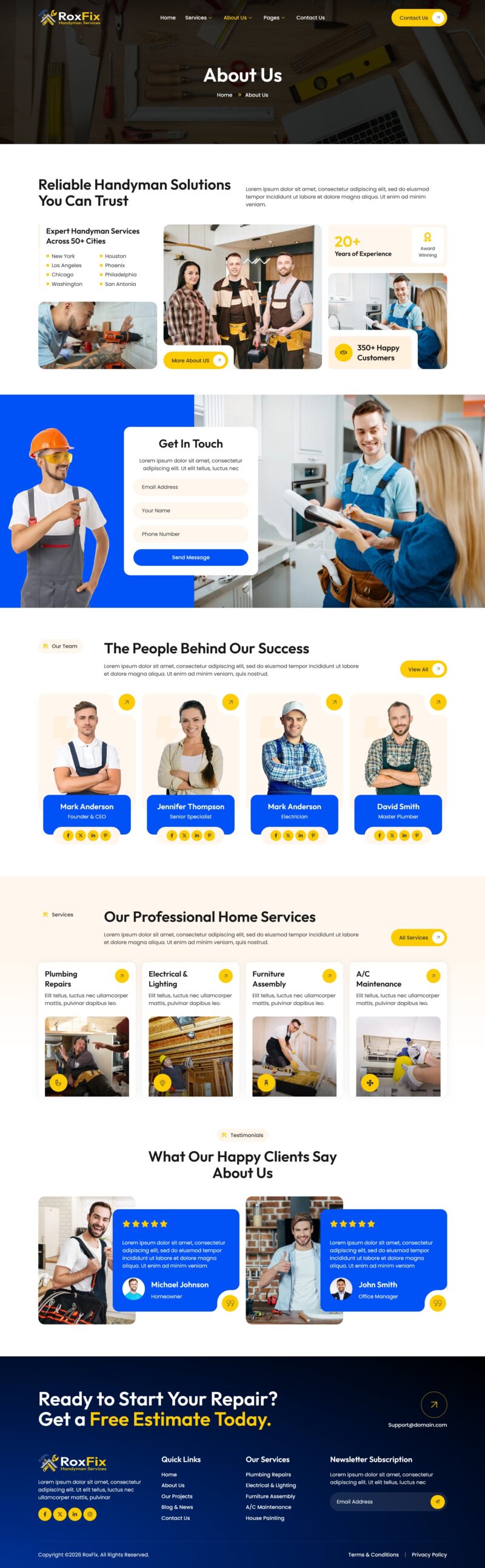 About Us — RoxFix - Handyman Services Elementor Template