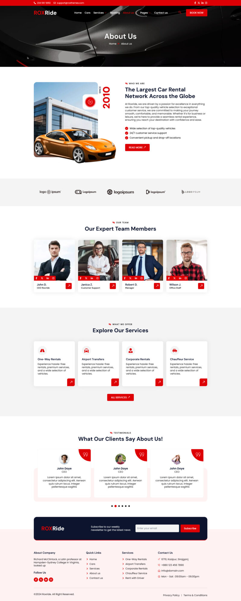 About us — Roxride - Car Rental Elementor Template