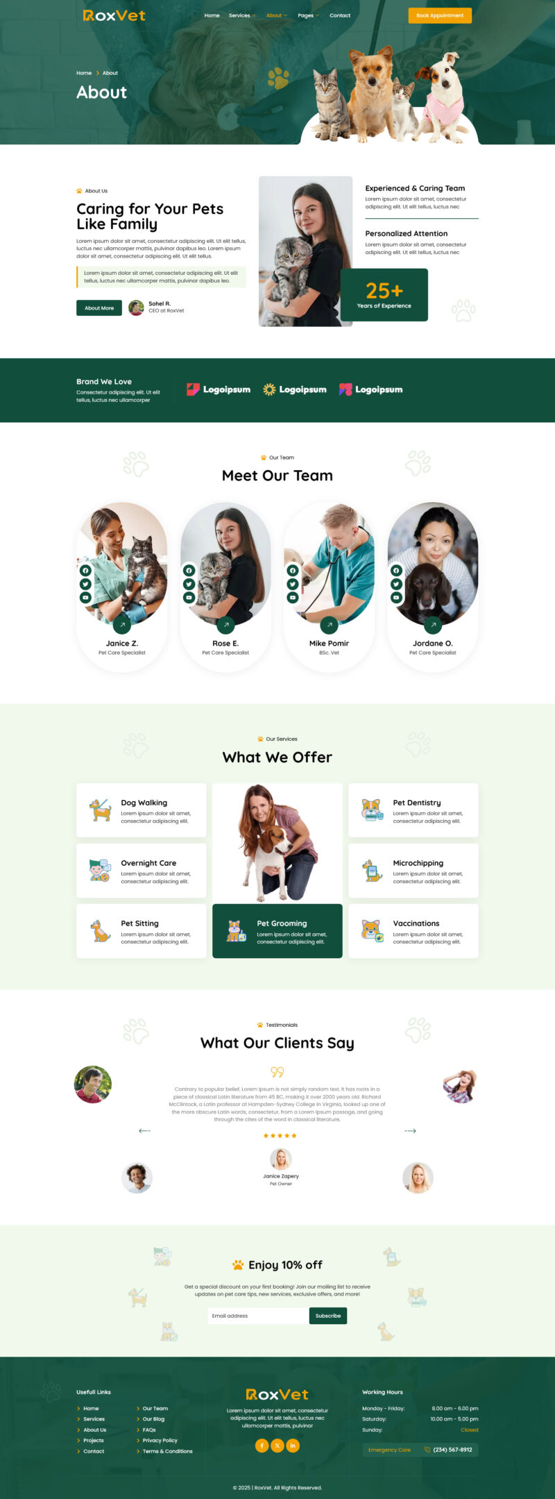 About — RoxVet - Veterinary & Pet Care Services Elementor Template