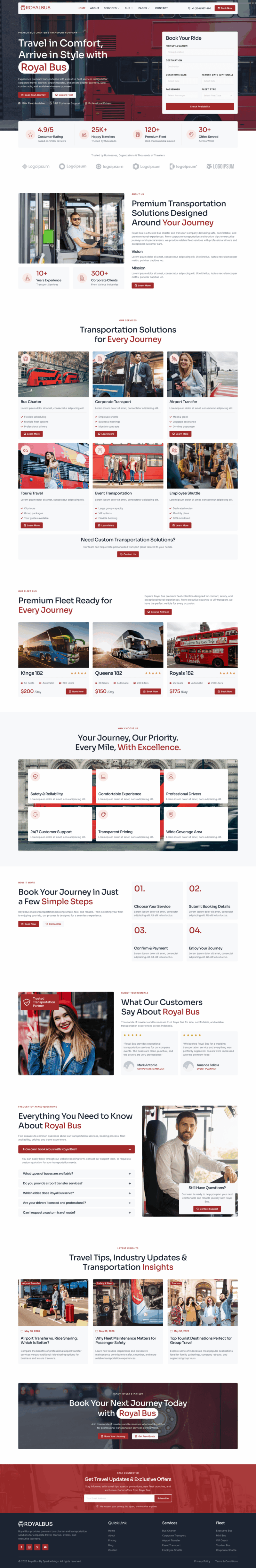 Home — RoyalBus - Bus Charter Service & Transport Company Elementor Template