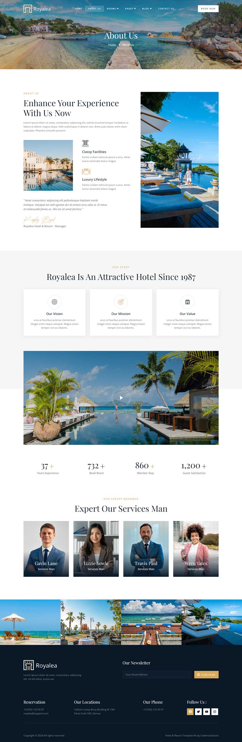 About Us — Royalea - Luxury Hotel & Resort Elementor Template