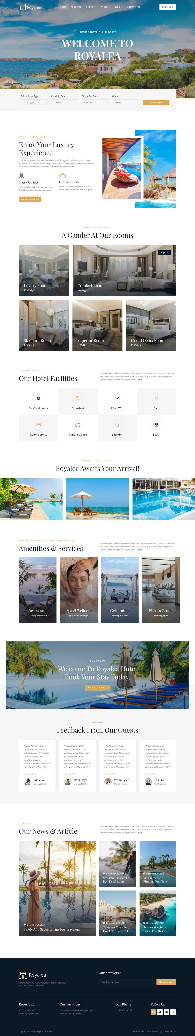 Home — Royalea - Luxury Hotel & Resort Elementor Template