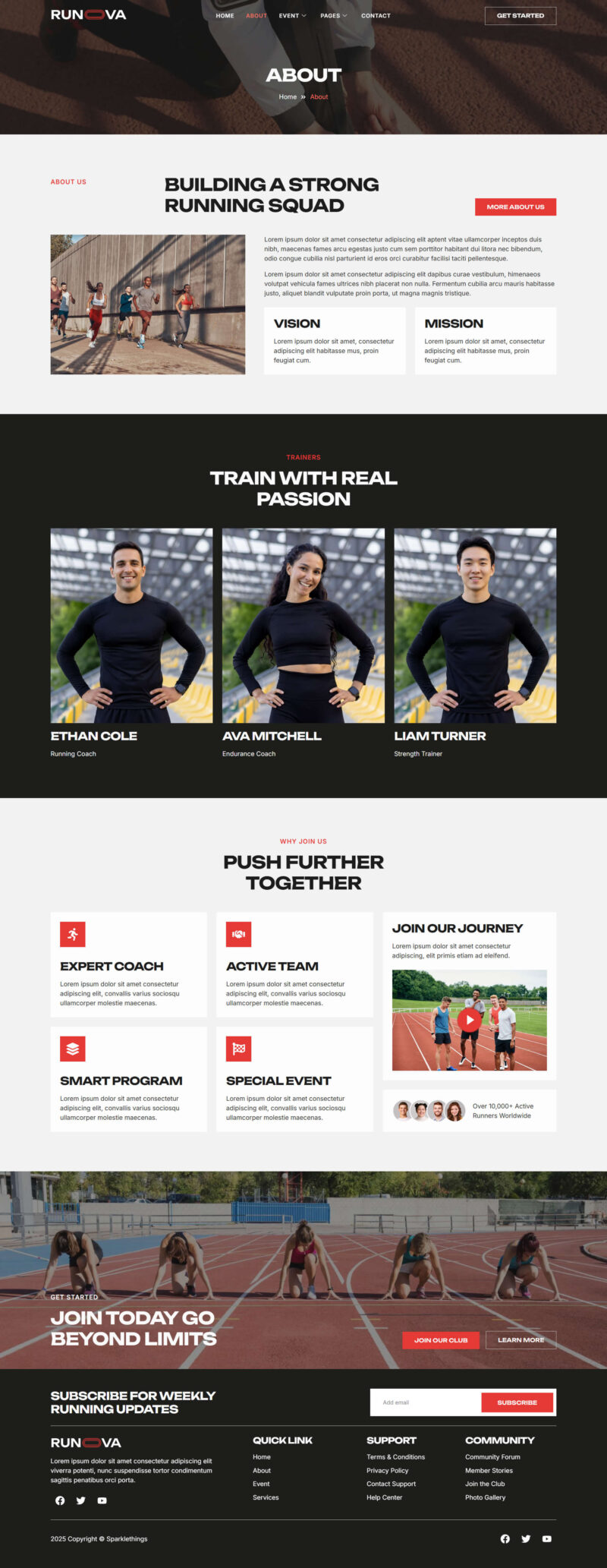 About — Runova - Marathon & Sports Events Running Club Elementor Template