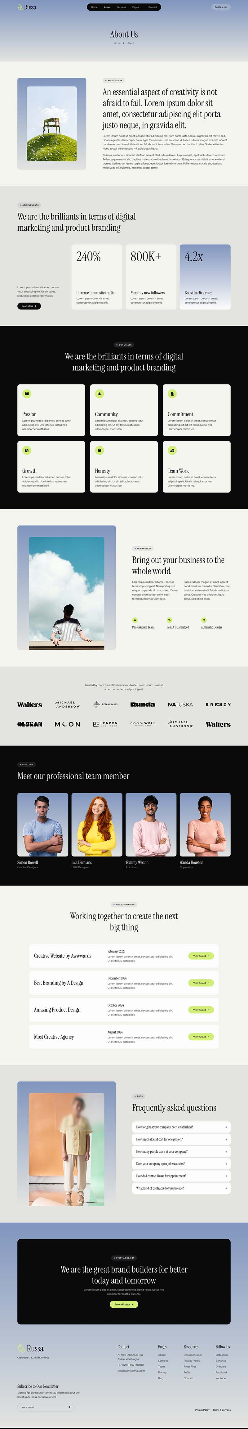 About — Russa - Digital Marketing & Agency Elementor Template
