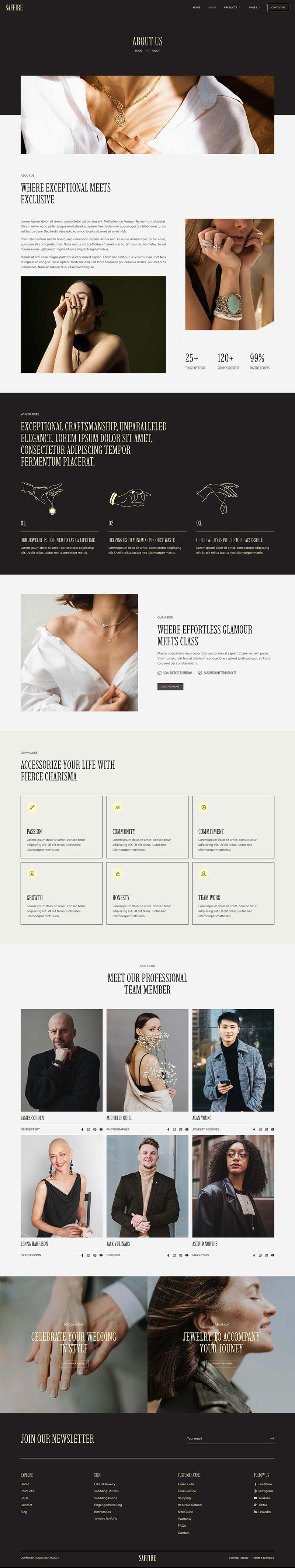 About — Saffire - Luxury Jewelry Elementor Template