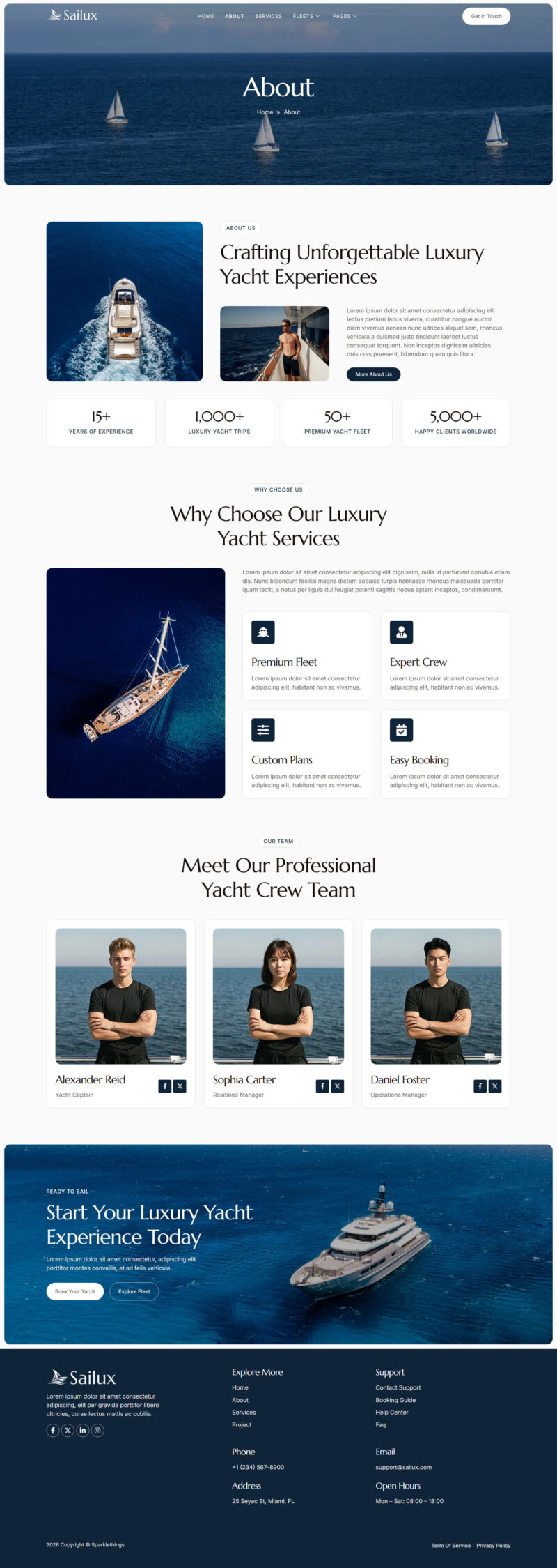 About — Sailux - Yacht Club & Boat Rental Elementor Template