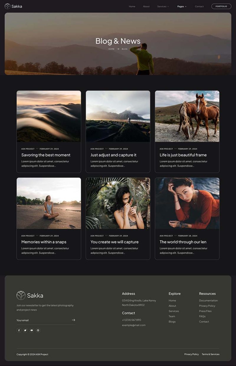 Blog — Sakka - Photography Service & Portfolio Elementor Template