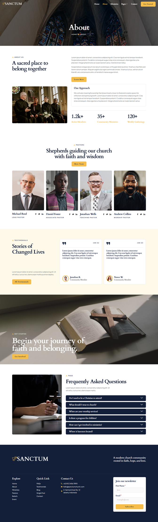 About — Sanctum - Modern Church & Religion Elementor Template