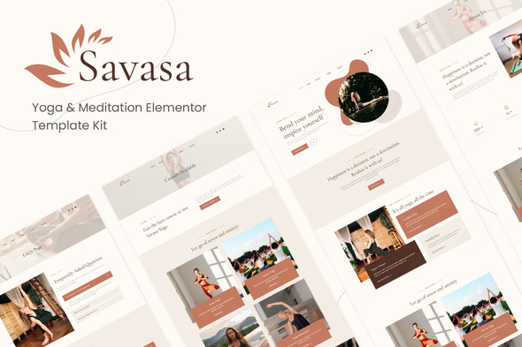 Savasa - Yoga & Meditation Elementor Template — Elementor template kit cover