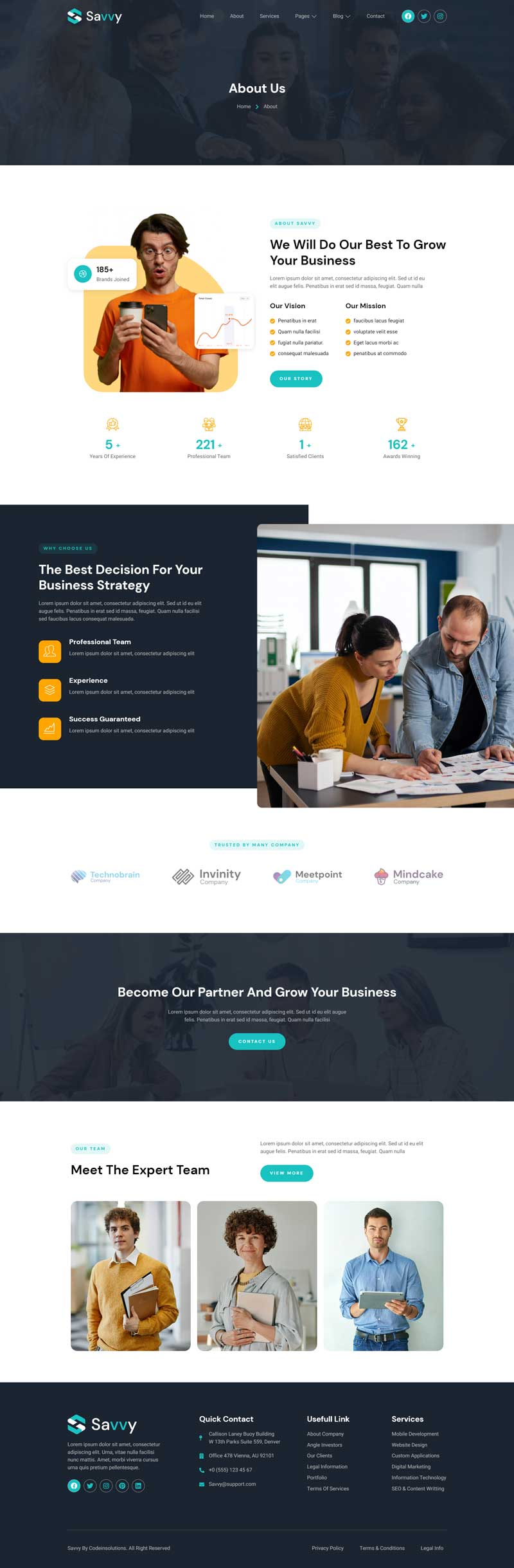 About — Savvy – Social Media Marketing Agency Elementor Template